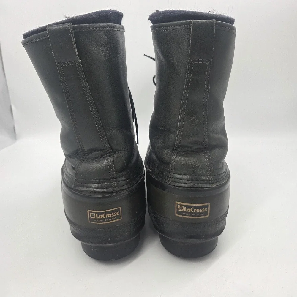 LaCrosse Iceman Leather Rubber Insulated Lined Winter Fishing Boots - Men's 11